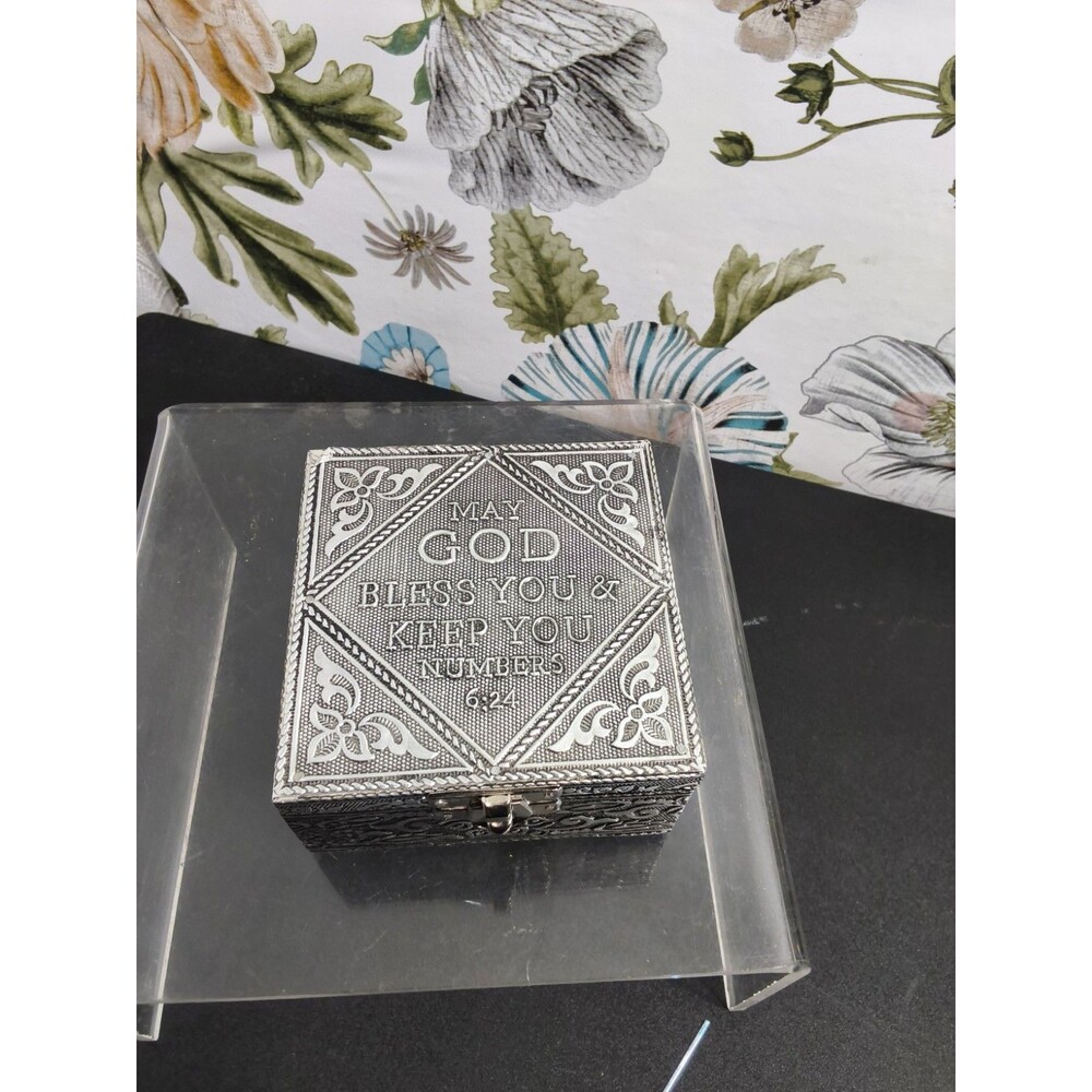 Blessed You Silver plated Velvet Lined Box
